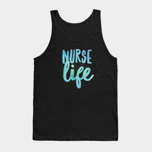 Nurse life blue text and paint splatter design Tank Top